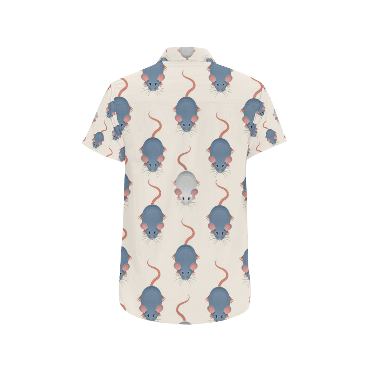 Rat Pattern Print Design 03 Men's Short Sleeve Button Up Shirt