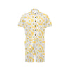 Daisy Yellow Watercolor Print Pattern Men's Romper