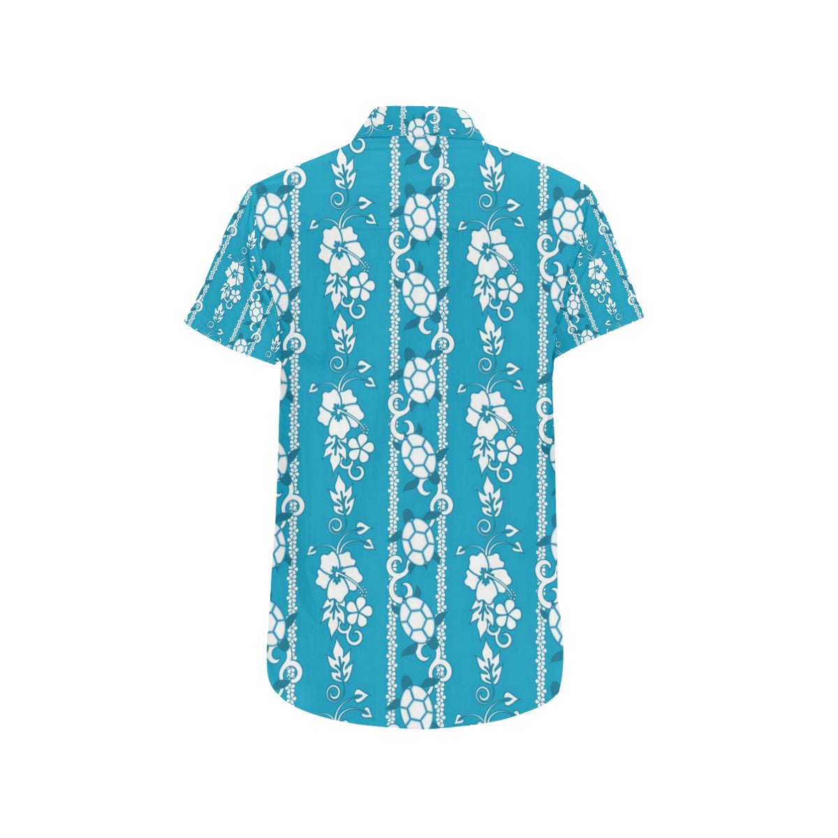 Hawaiian Themed Pattern Print Design H025 Men's Short Sleeve Button Up Shirt