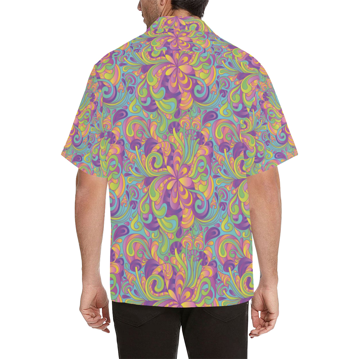 Psychedelic Mushroom Pattern Print Design A05 Men's Hawaiian Shirt