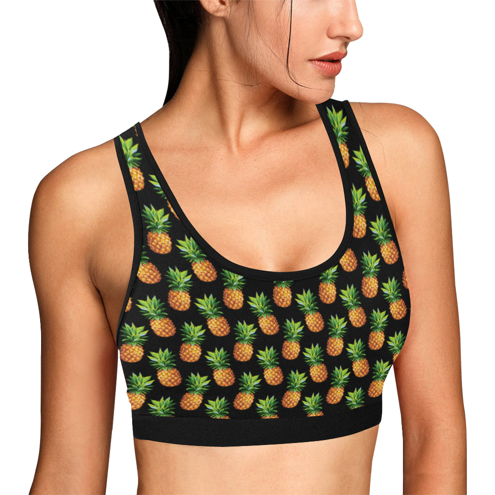 Pineapple Cute Print Design Pattern Sports Bra