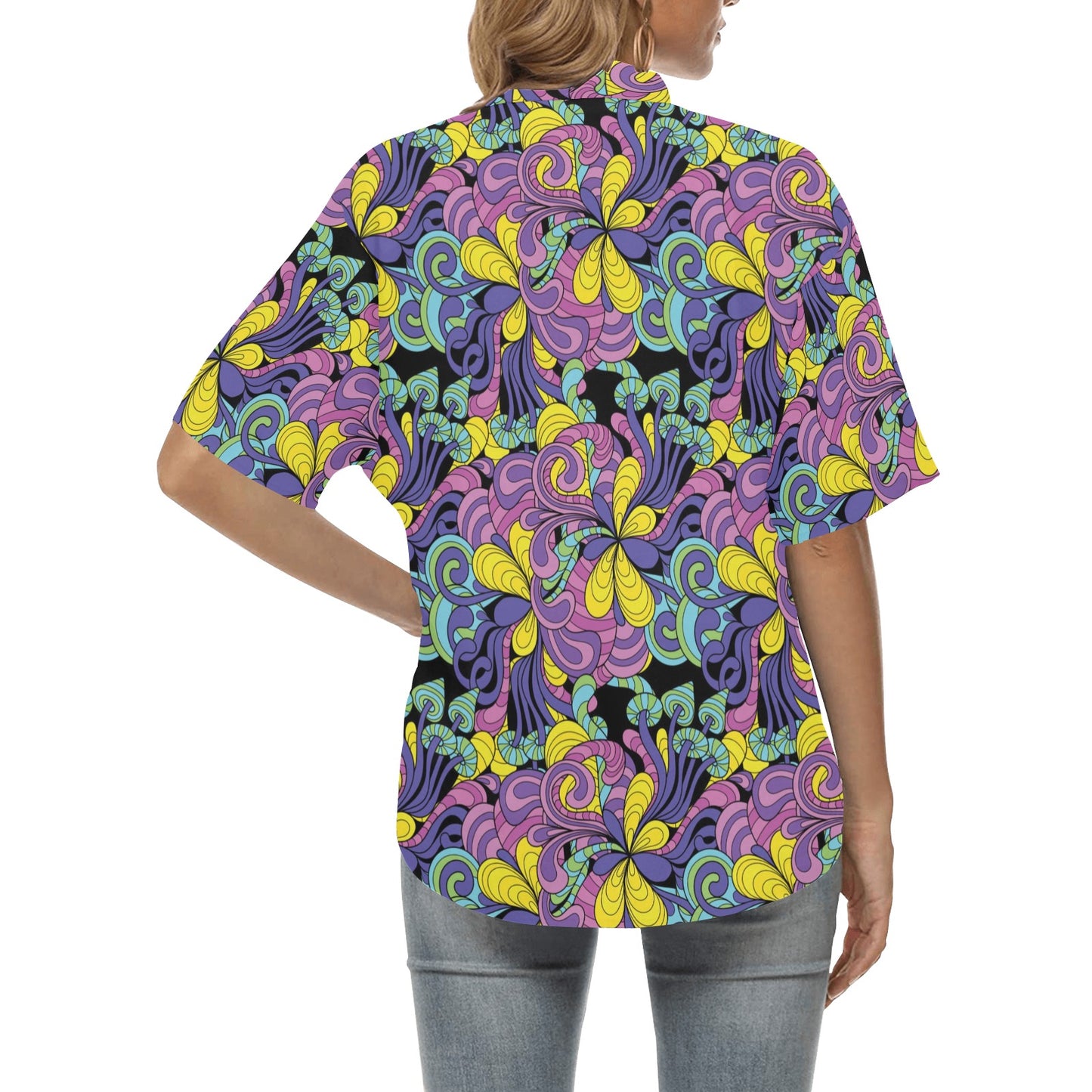 Trippy Print Design LKS305 Women's Hawaiian Shirt