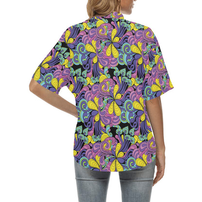 Trippy Print Design LKS305 Women's Hawaiian Shirt