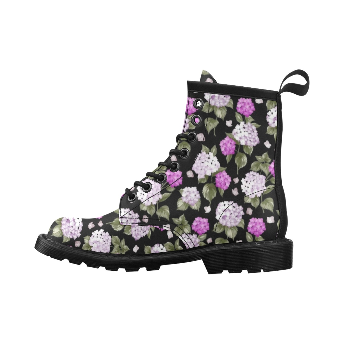 Hydrangea Pattern Print Design HD011 Women's Boots