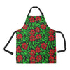 Red Hibiscus Embroidered Pattern Print Design HB03 Apron with Pocket