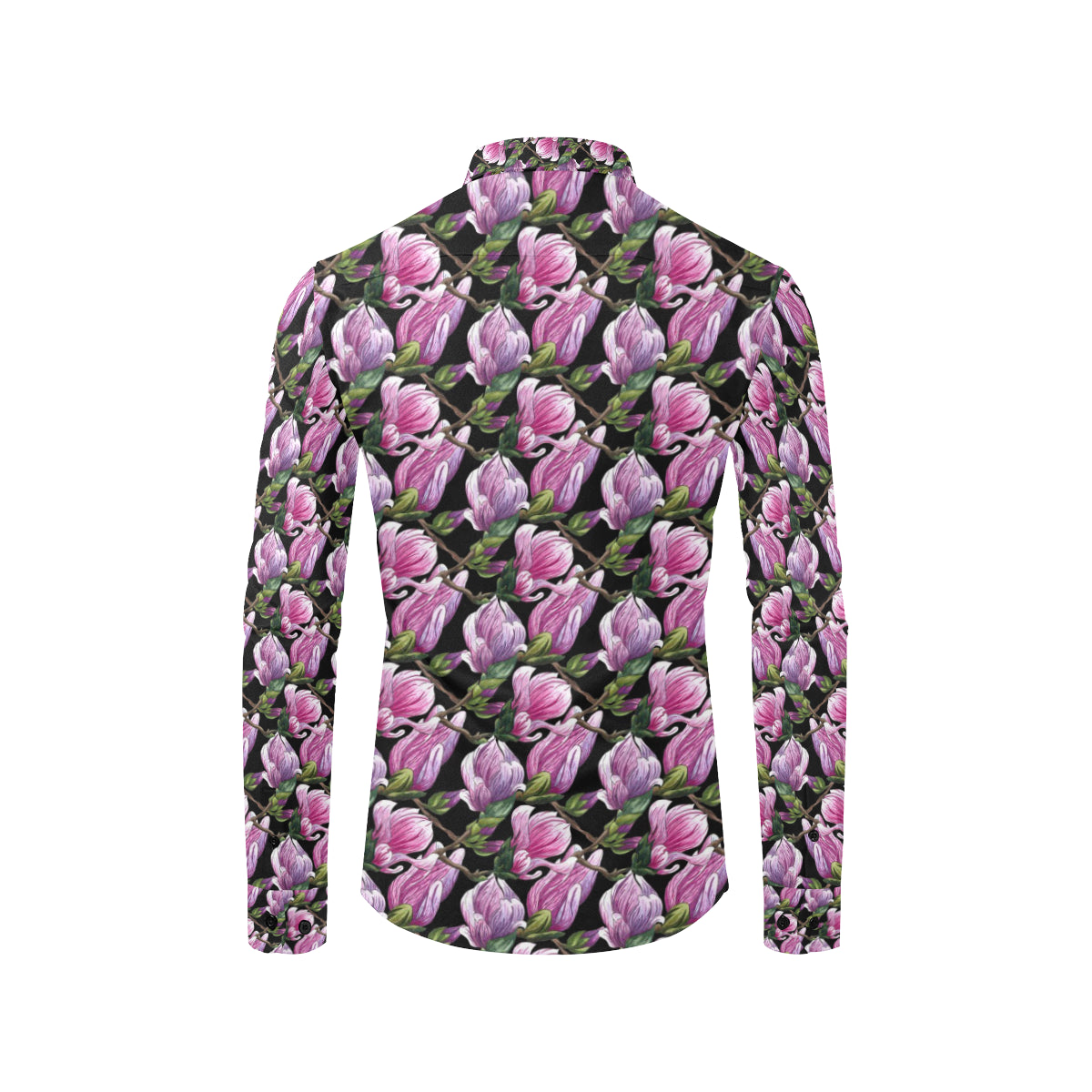Magnolia Pattern Print Design MAG011 Men's Long Sleeve Shirt