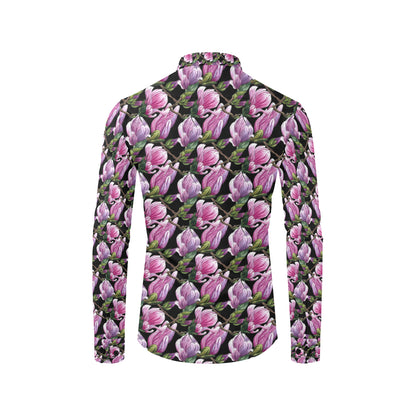 Magnolia Pattern Print Design MAG011 Men's Long Sleeve Shirt