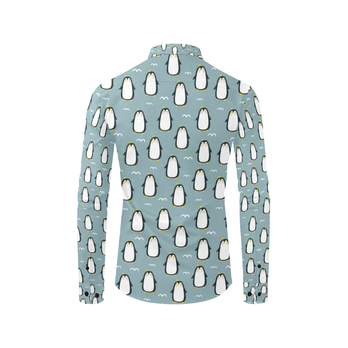 Penguin Pattern Print Design A02 Men's Long Sleeve Shirt