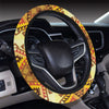 Native Pattern Print Design A09 Steering Wheel Cover with Elastic Edge