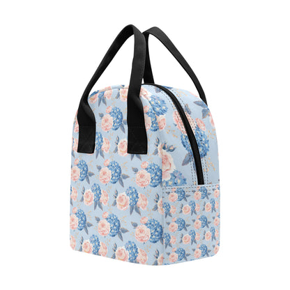 Hydrangea Pattern Print Design HD06 Insulated Lunch Bag