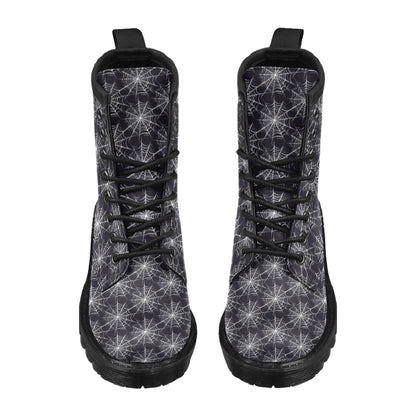 Spider Web Print Design LKS303 Women's Boots