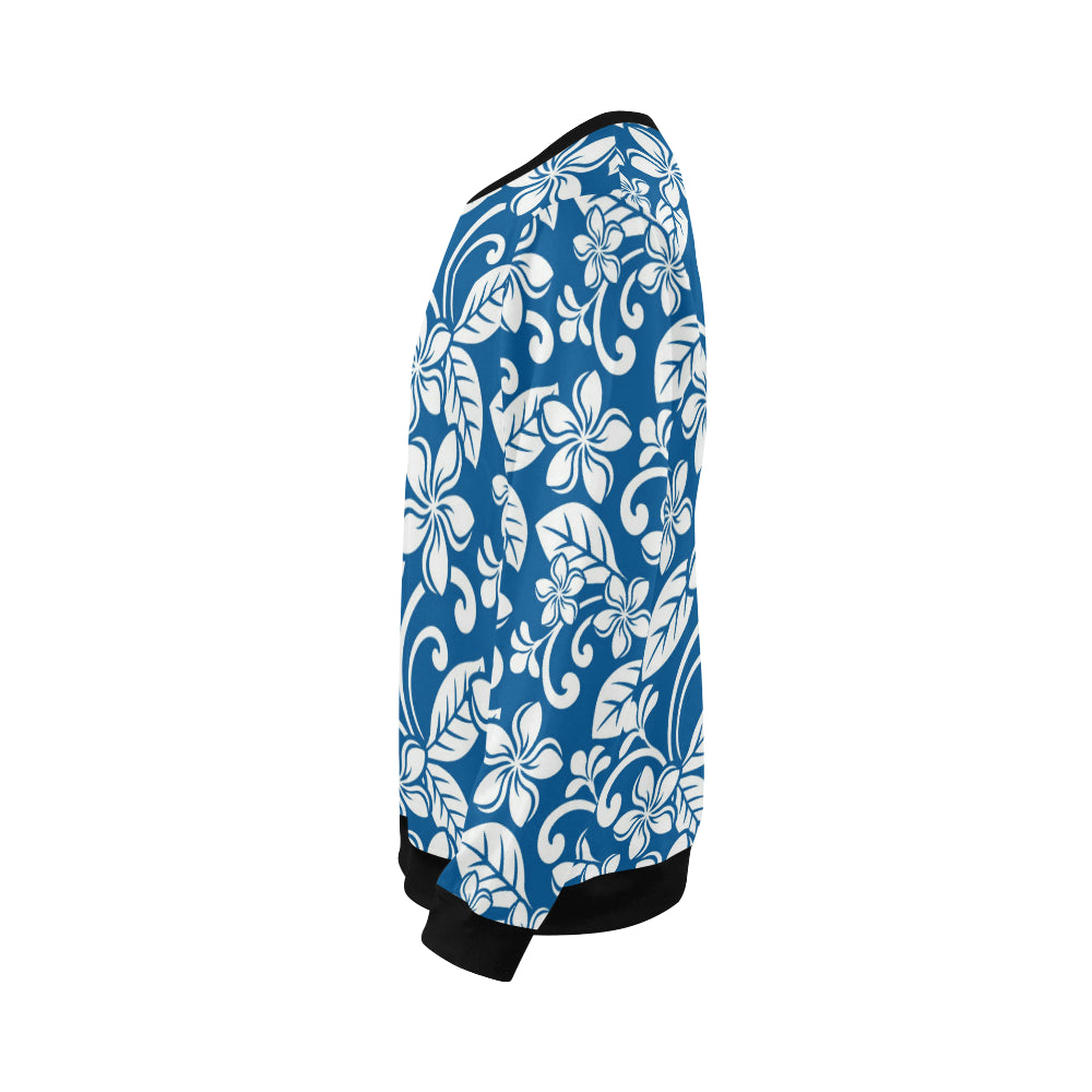 Plumeria Pattern Print Design PM013 Men Long Sleeve Sweatshirt