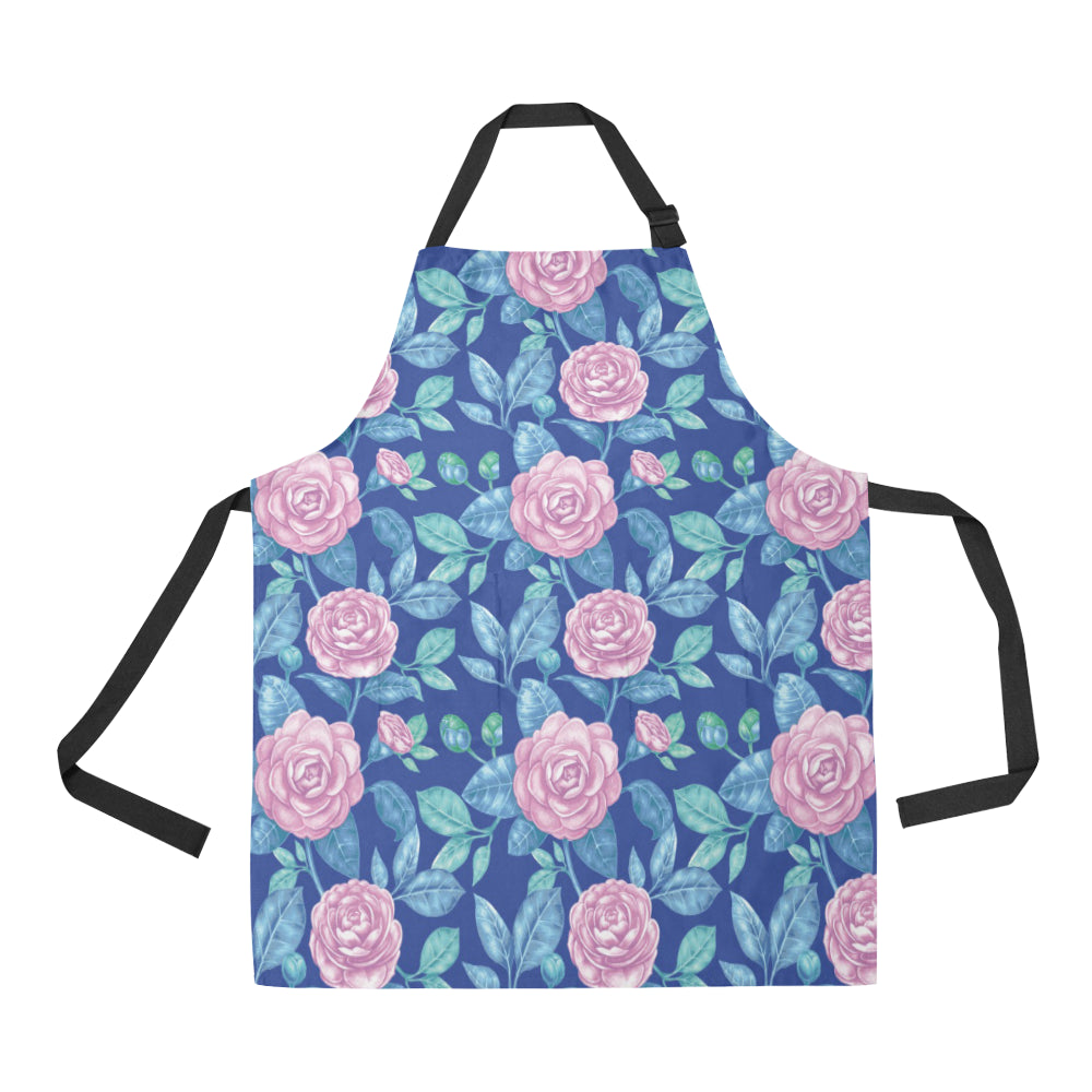 Camellia Pattern Print Design CM05 Apron with Pocket