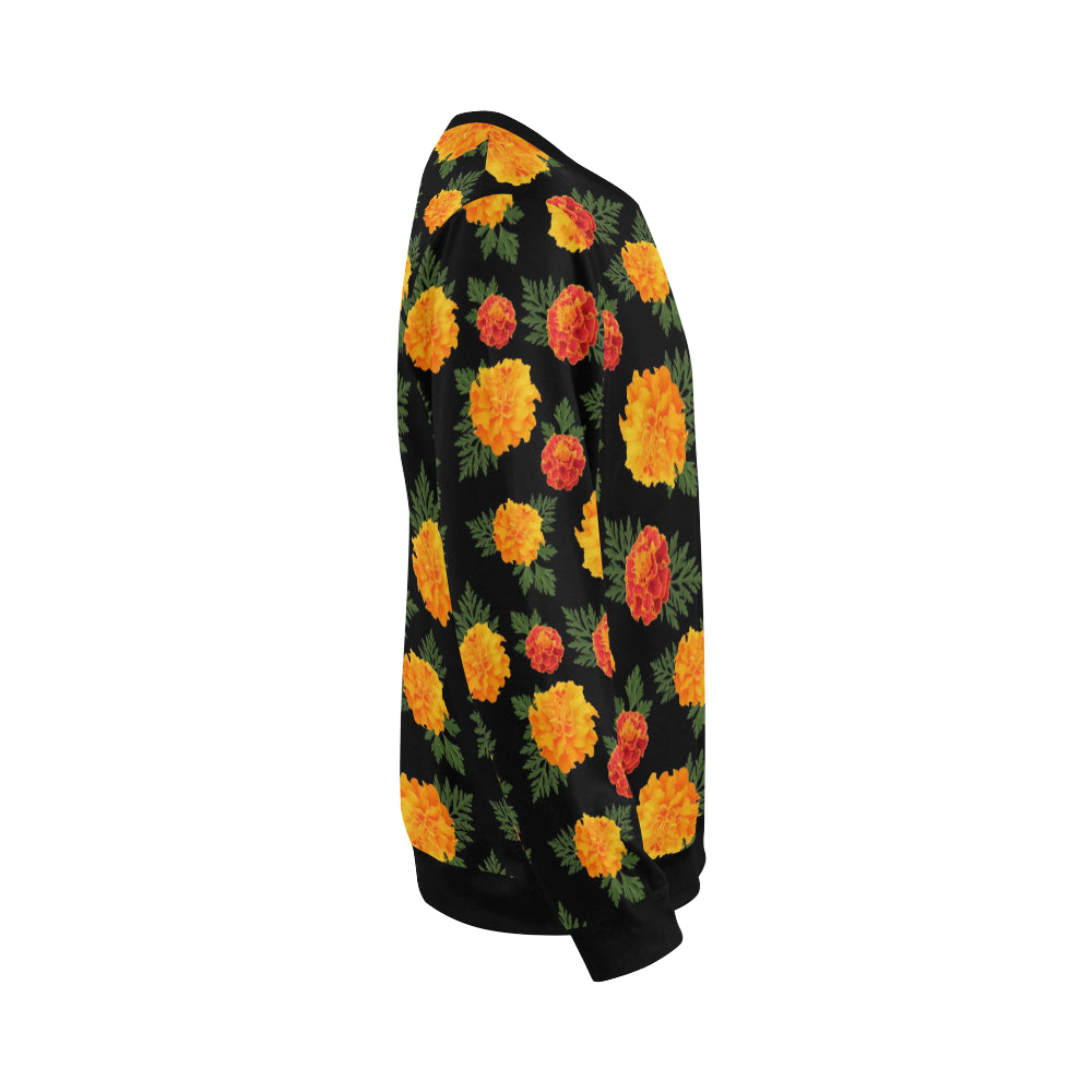 Marigold Pattern Print Design MR05 Men Long Sleeve Sweatshirt