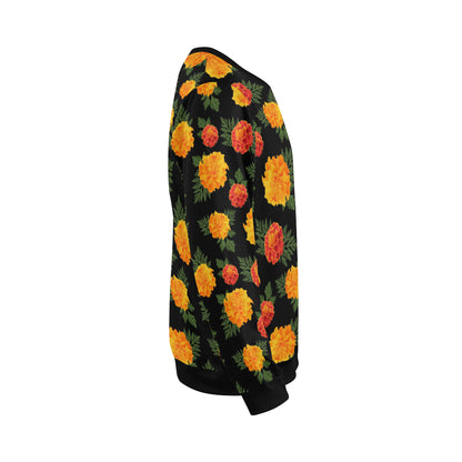 Marigold Pattern Print Design MR05 Men Long Sleeve Sweatshirt