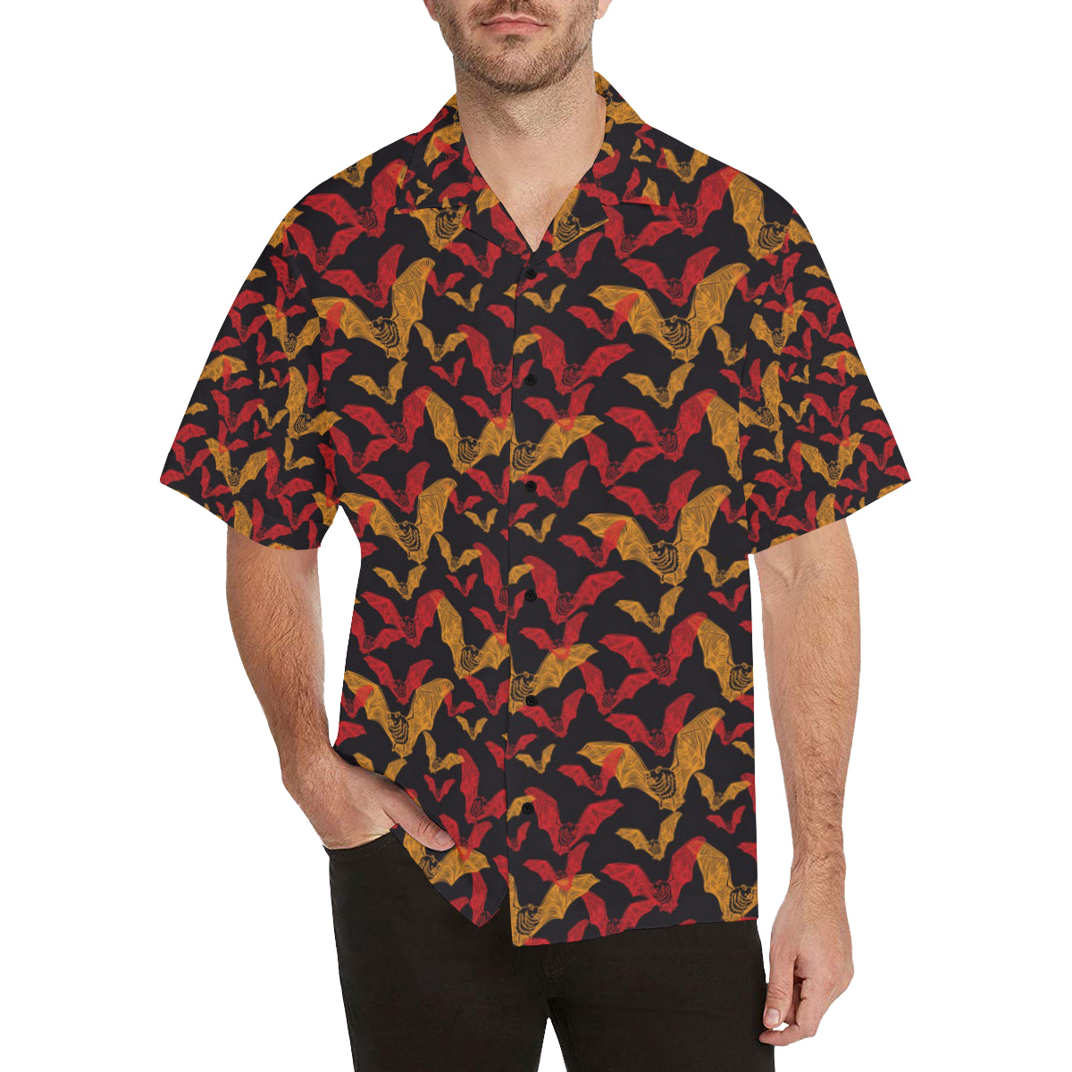 Bat Pattern Print Design 01 Men's Hawaiian Shirt