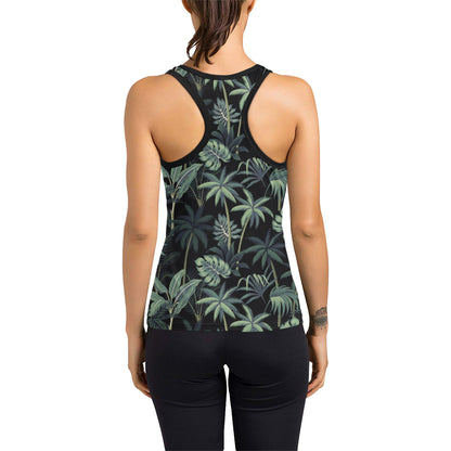 Rainforest Pattern Print Design RF02 Women's Racerback Tank Top