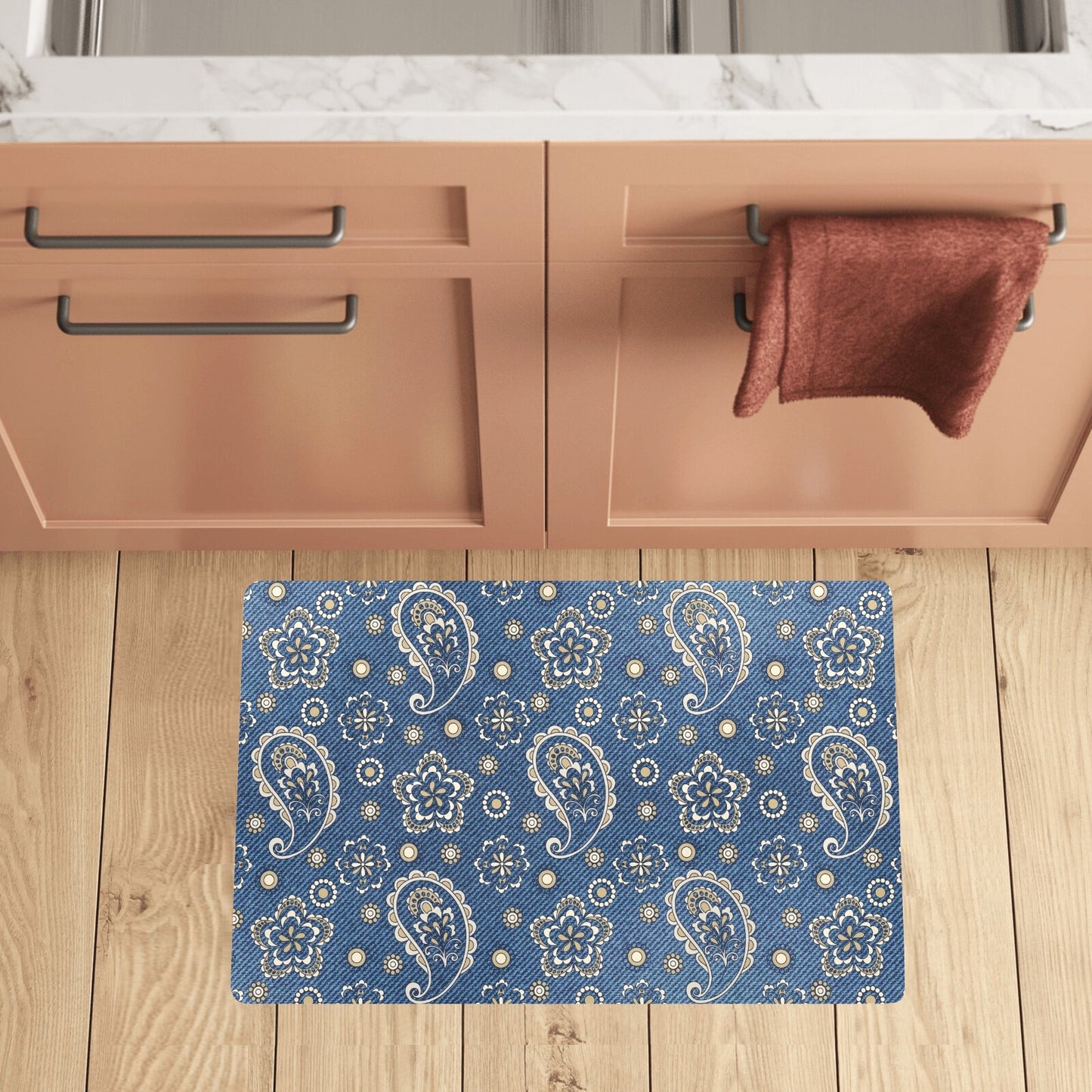 Jean Paisley Pattern Print Design 01 Kitchen Mat