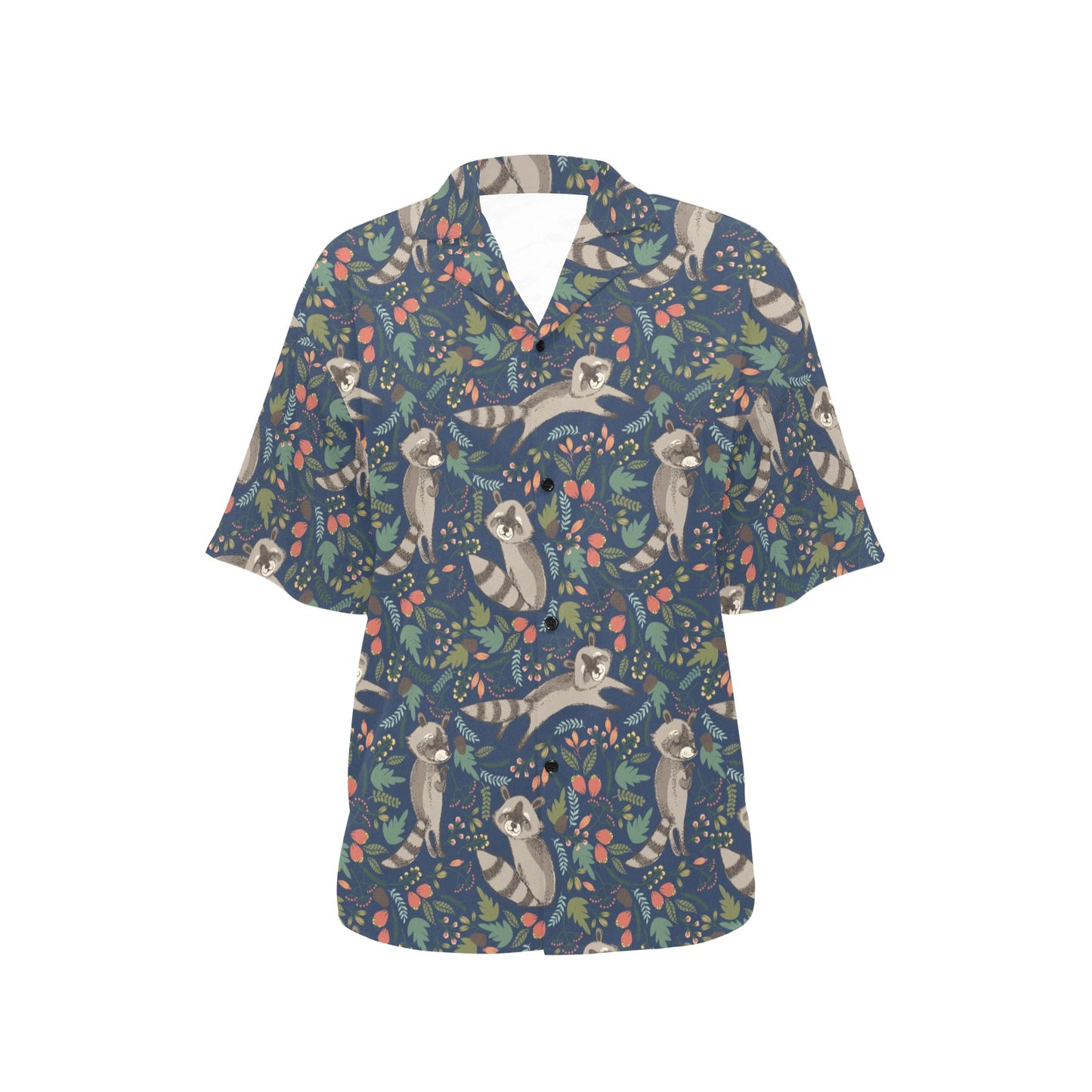 Raccoon Pattern Print Design A02 Women's Hawaiian Shirt