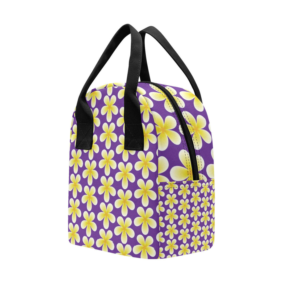 Yellow Plumeria Pattern Print Design PM05 Insulated Lunch Bag