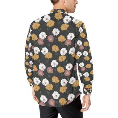 Daisy Pattern Print Design DS04 Men's Long Sleeve Shirt