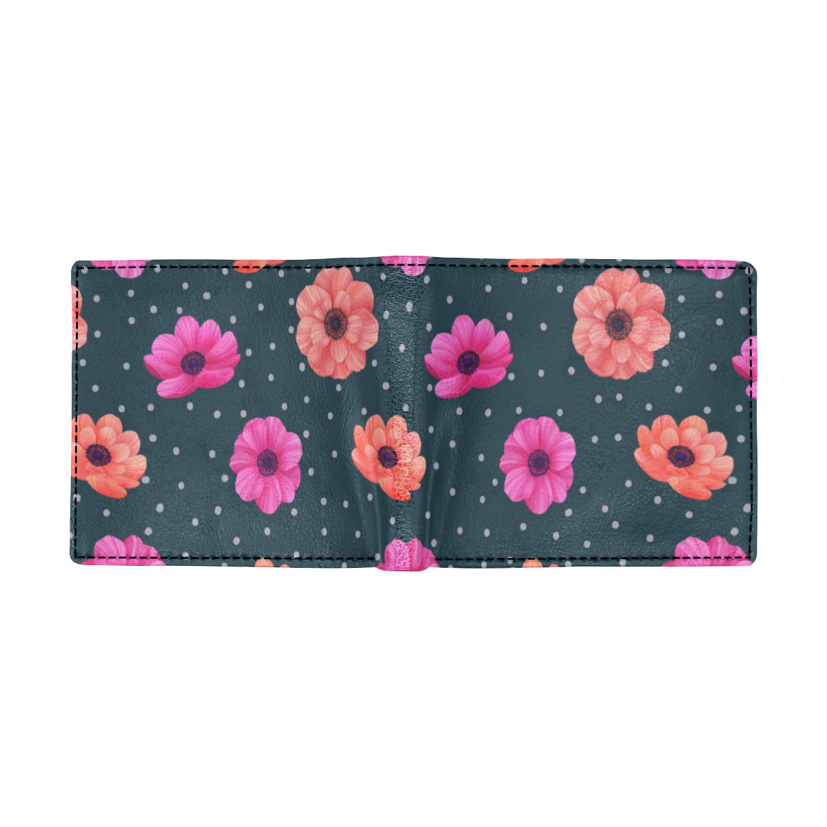 Anemone Pattern Print Design AM08 Men's ID Card Wallet