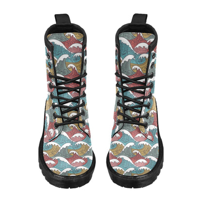 Tribal Wave Pattern Print Women's Boots