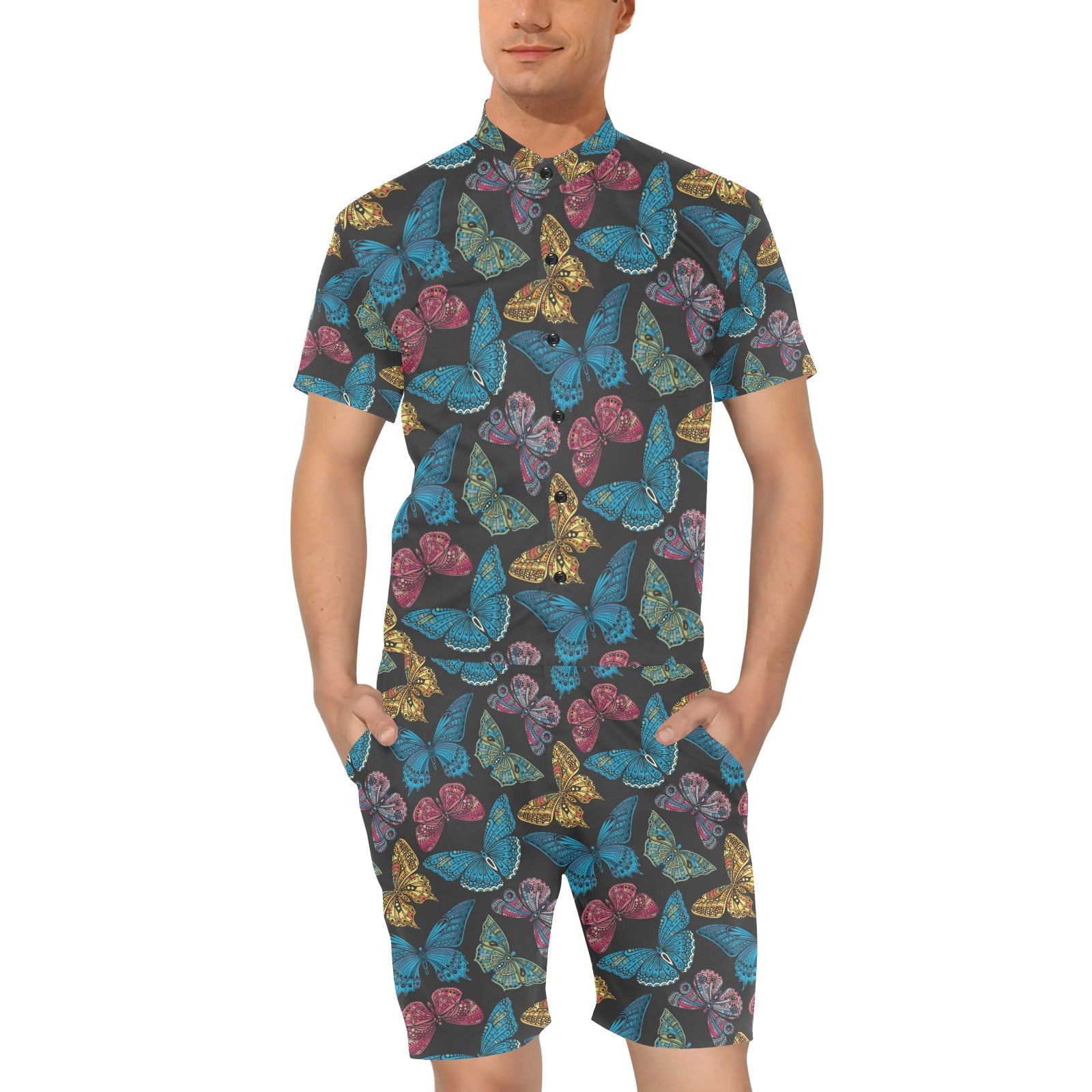 Butterfly Mandala Style Men's Romper