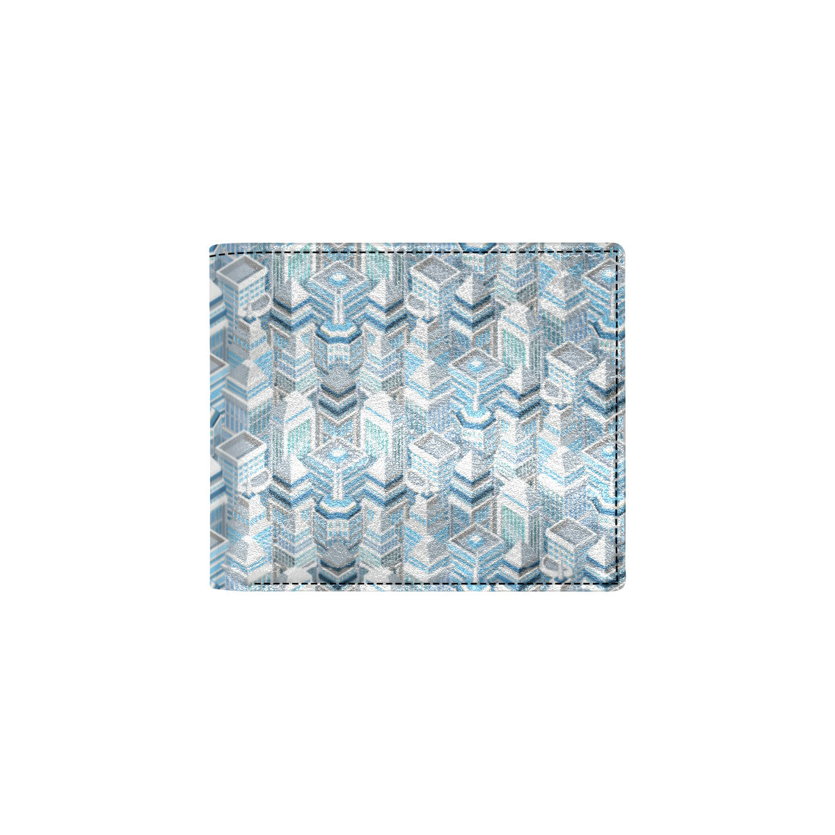 City  Pattern Print Design 03 Men's ID Card Wallet