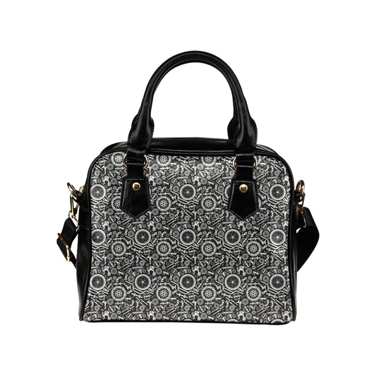 Bicycle Tools Pattern Print Design 02 Shoulder Handbag