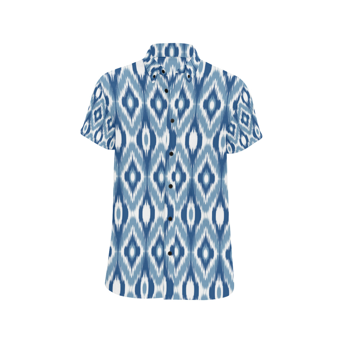 Ikat Pattern Print Design 03 Men's Short Sleeve Button Up Shirt