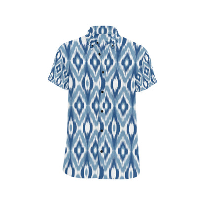 Ikat Pattern Print Design 03 Men's Short Sleeve Button Up Shirt