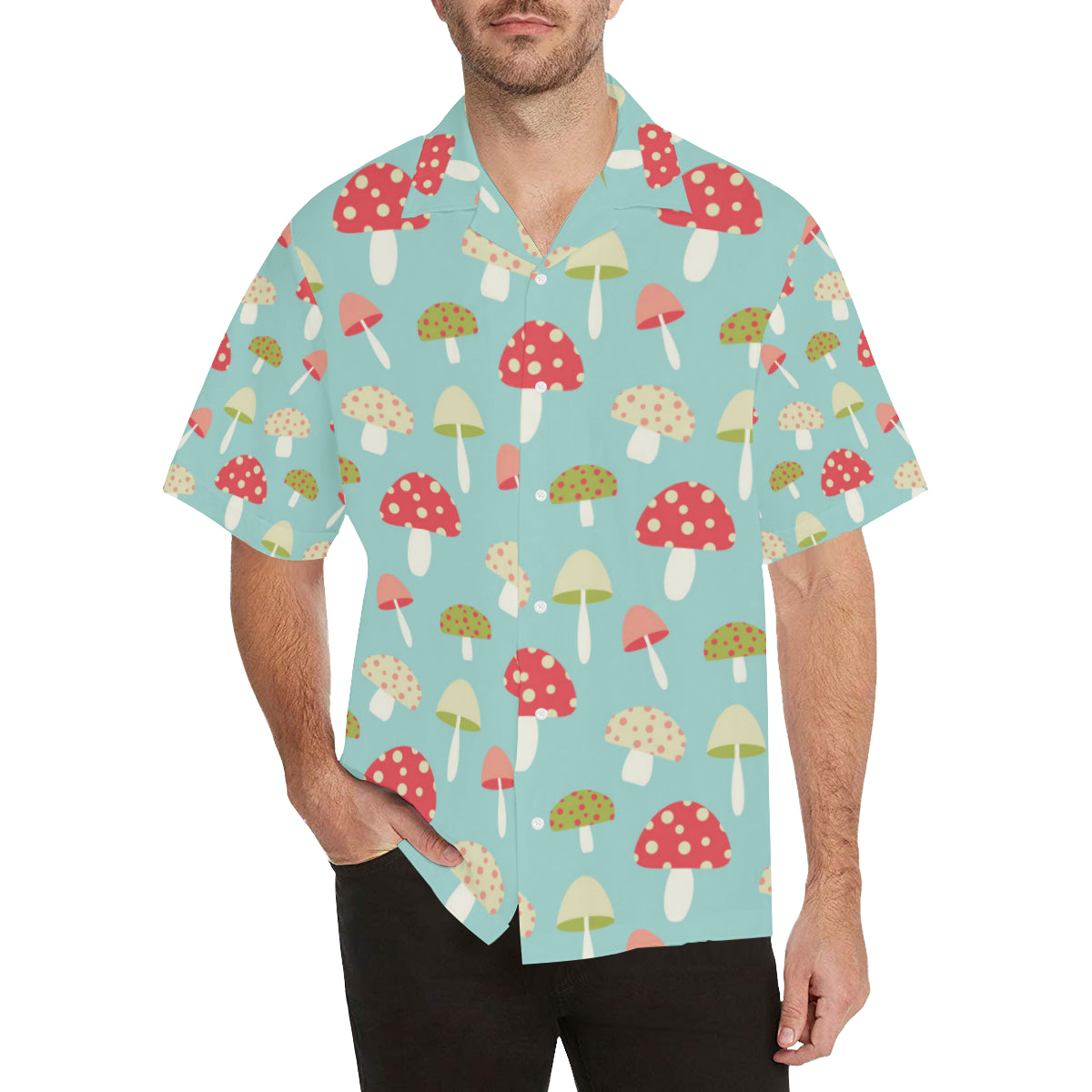 Mushroom Pattern Print Design A01 Men's Hawaiian Shirt