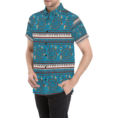 Dream catcher aztec Men's Short Sleeve Button Up Shirt