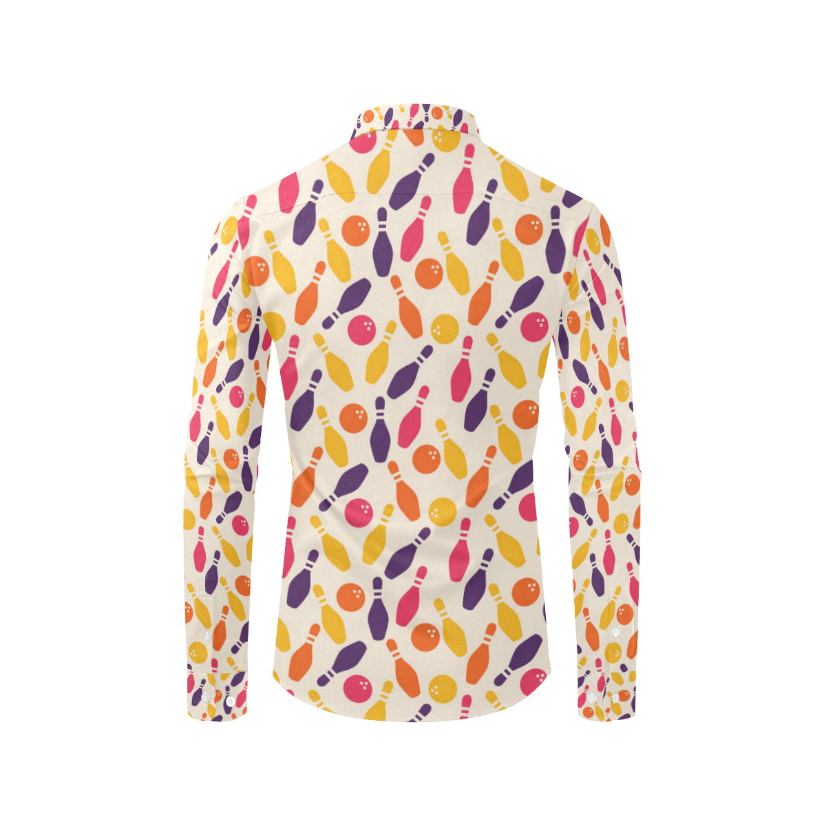 Bowling Pattern Print Design 06 Men's Long Sleeve Shirt