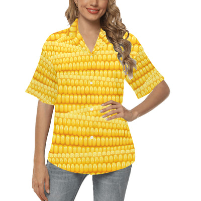 Agricultural Corn cob Pattern Women's Hawaiian Shirt