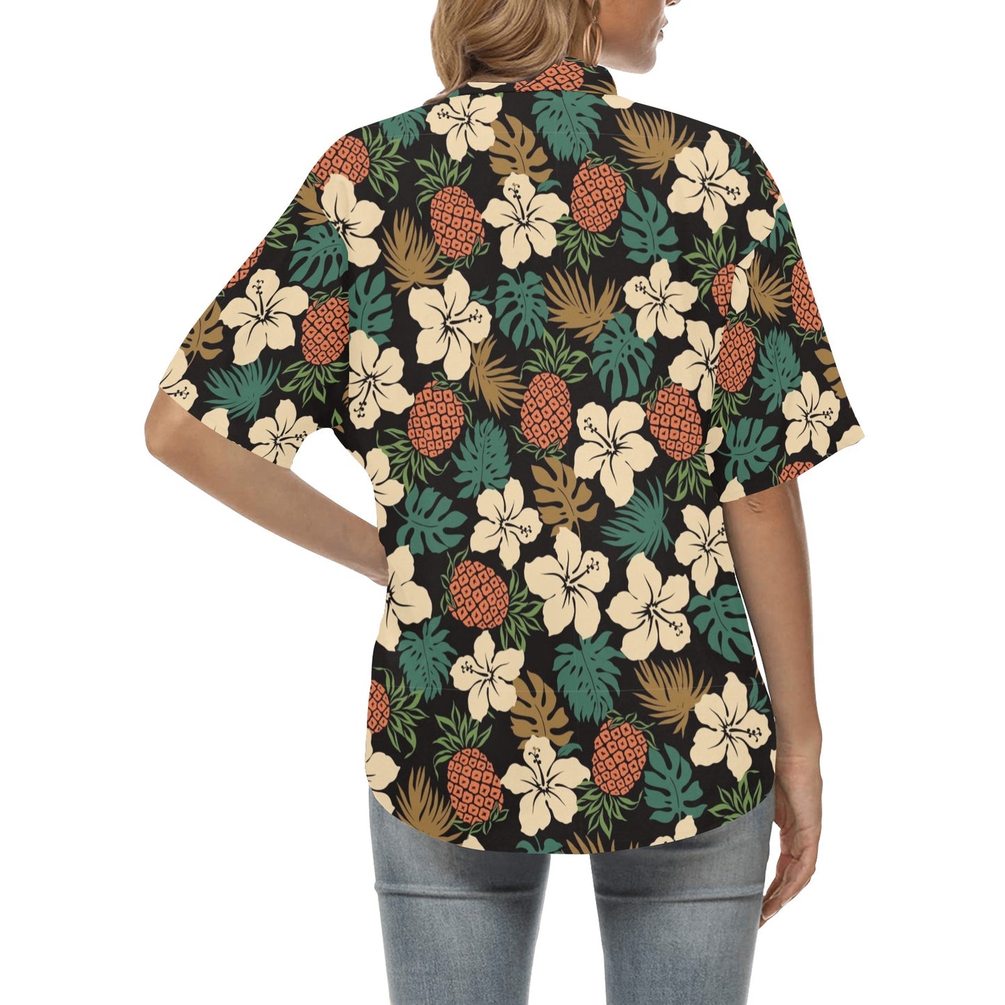 Hawaiian Themed Pattern Print Design H08 Women's Hawaiian Shirt