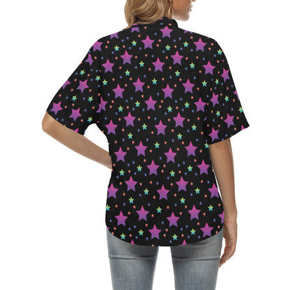 Star Print Design LKS305 Women's Hawaiian Shirt