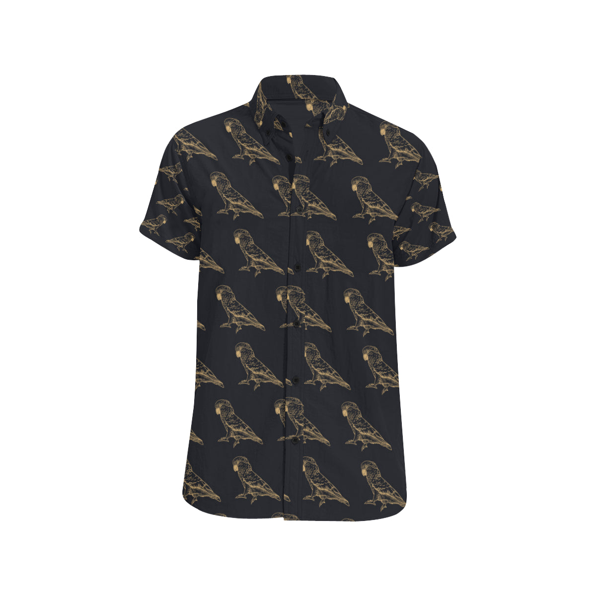Parakeet Pattern Print Design A04 Men's Short Sleeve Button Up Shirt