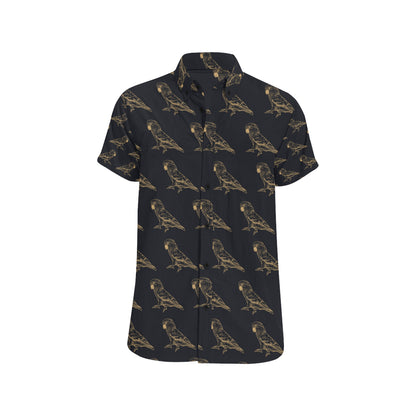 Parakeet Pattern Print Design A04 Men's Short Sleeve Button Up Shirt