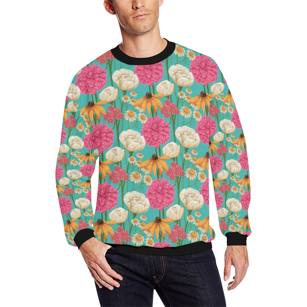 Summer Floral Pattern Print Design SF07 Men Long Sleeve Sweatshirt