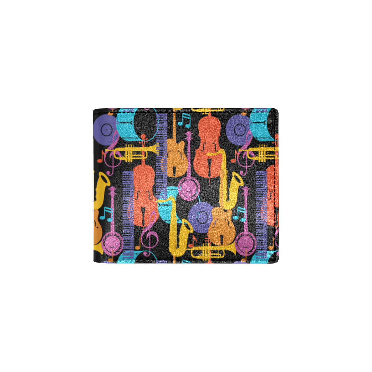 Jazz Pattern Print Design 03 Men's ID Card Wallet