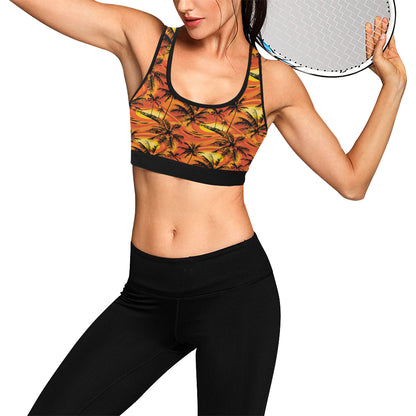 Palm Tree Pattern Print Design A02 Sports Bra