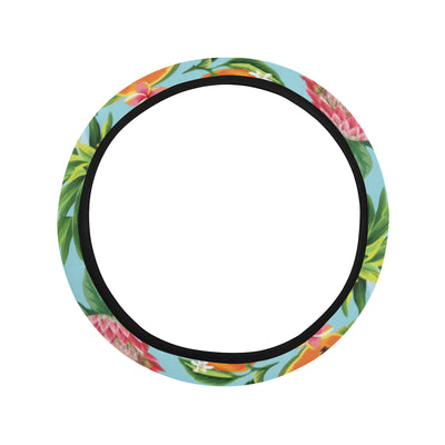 Tropical Fruits Pattern Print Design TF01 Steering Wheel Cover with Elastic Edge