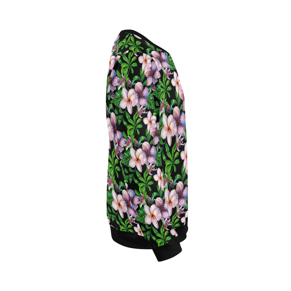 Plumeria Pattern Print Design PM01 Men Long Sleeve Sweatshirt