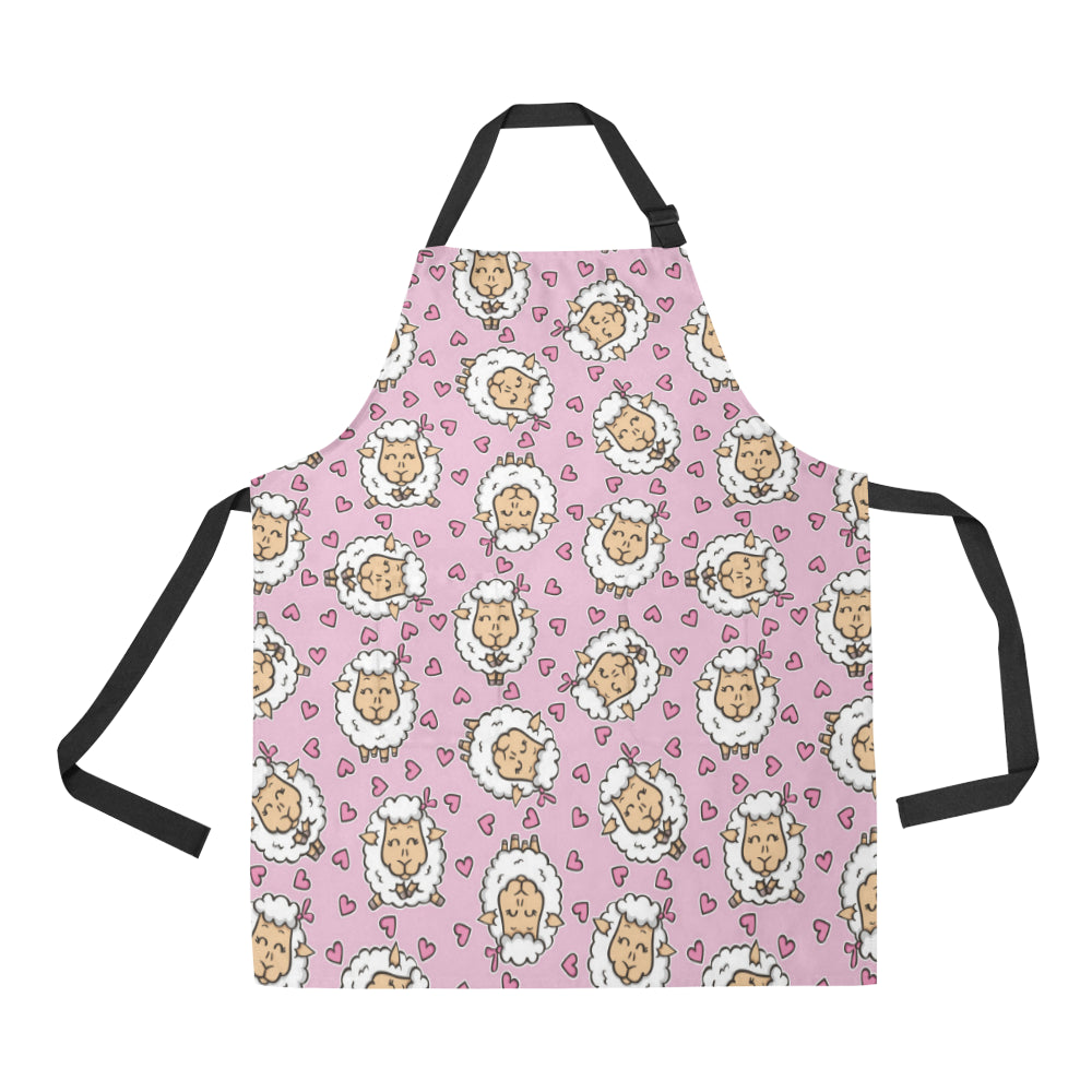 Sheep Cute Pattern Print Design 01 Apron with Pocket
