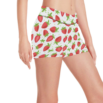 Strawberry Pattern Print Design SB07 Yoga Shorts