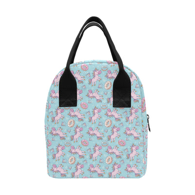 Donut Unicorn Pattern Print Design DN016 Insulated Lunch Bag