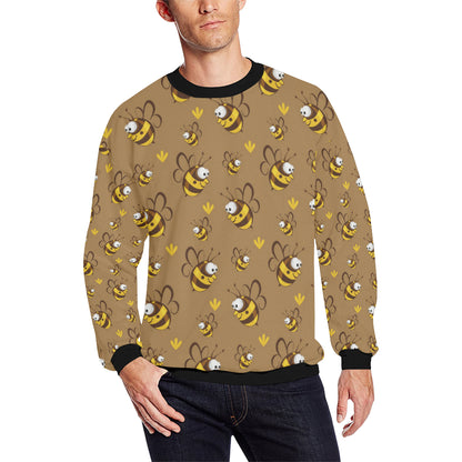Bee Pattern Print Design BEE09 Men Long Sleeve Sweatshirt