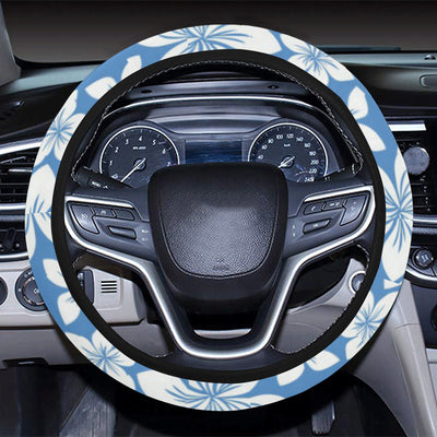 Hibiscus Pattern Print Design HB09 Steering Wheel Cover with Elastic Edge